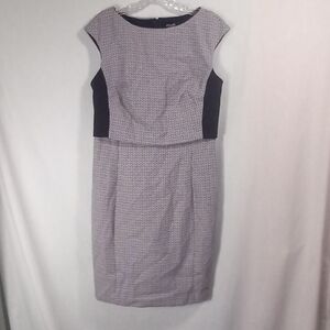 Chaps Black White Tweed Sleeveless Career Work Dress Size 10 NWT